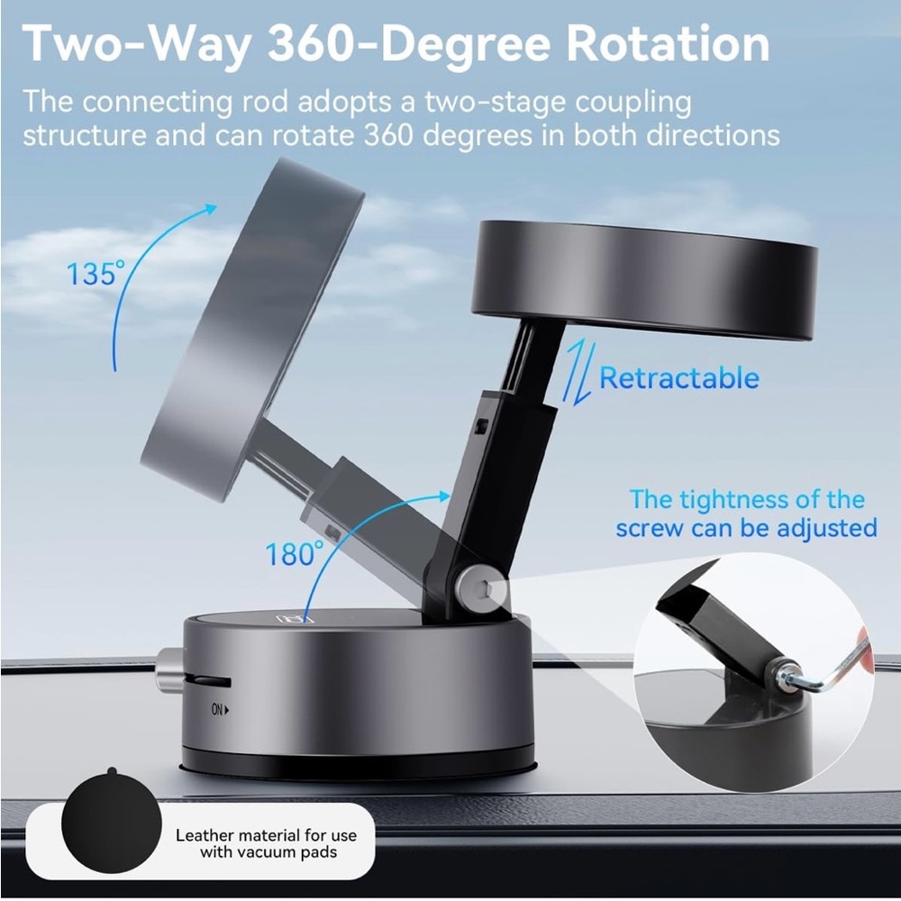 360-Degree Vacuum Suction Rotating Phone Holder